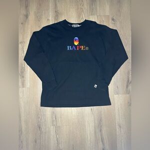 Bape Embroidery ‘Black’ Relaxed Fit Long-Sleeve T-Shirt